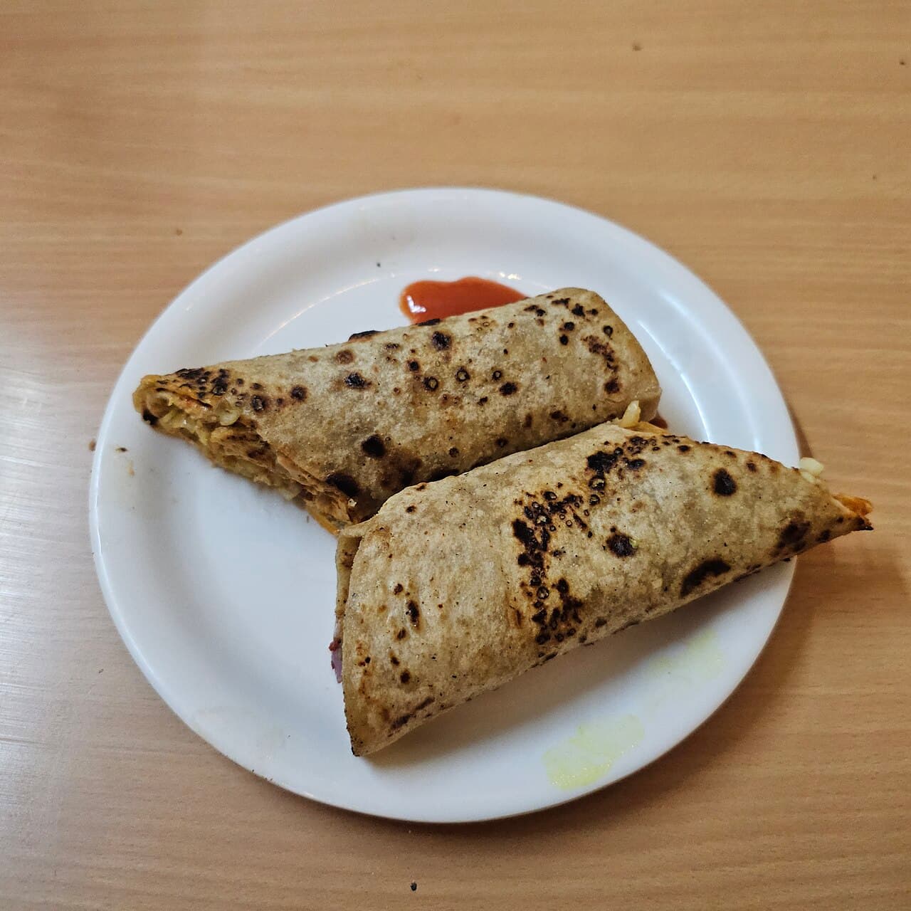 A freshly made kathi roll